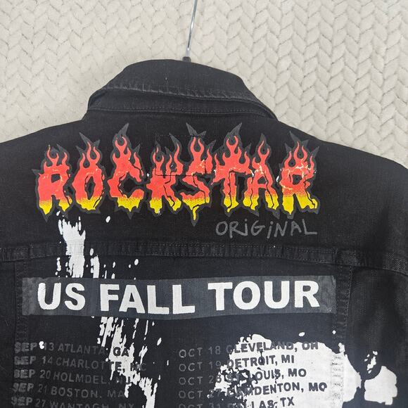 Rockstar Original US Fall Tour Denim Jacket Men Large Graffiti Grunge Streetwear - Picture 7 of 16
